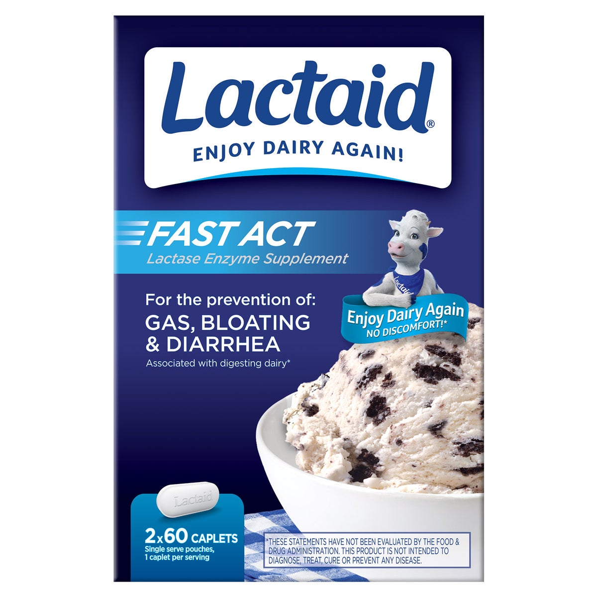 Lactaid Fast Act lactose intolerance relief caplets 120 count