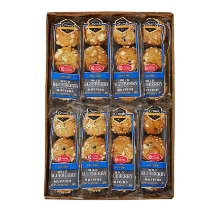 The Worthy Crumb blueberry mini muffins 16-count box