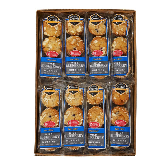 The Worthy Crumb blueberry mini muffins 16-count box
