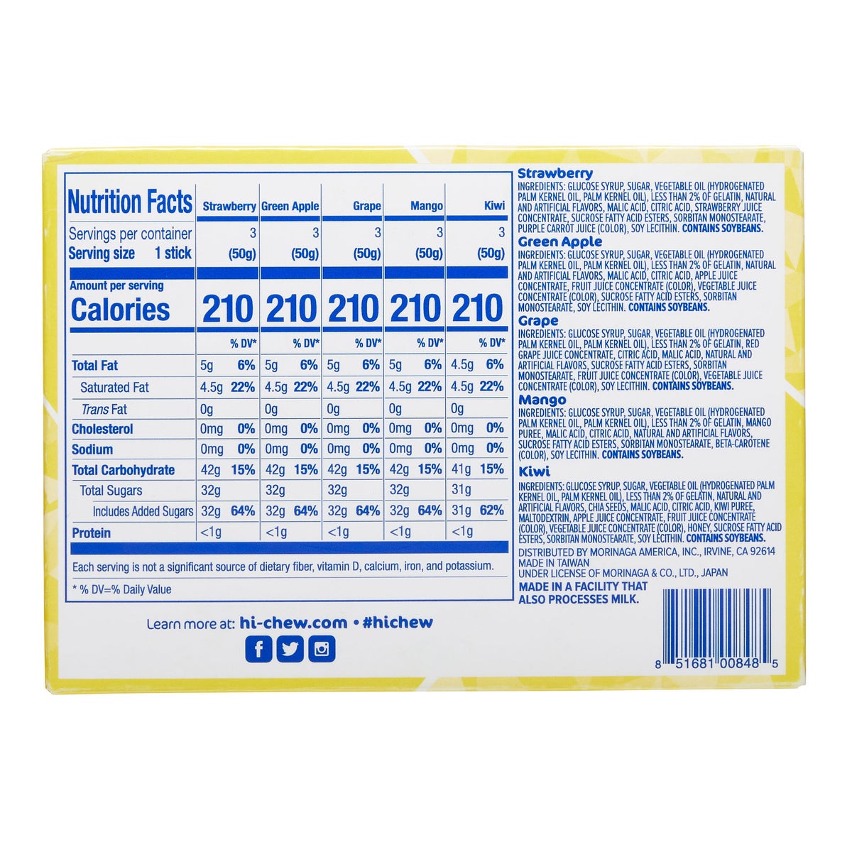 Assorted Hi-Chew gluten-free fruit chews