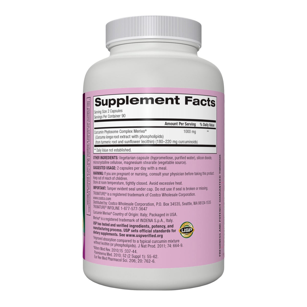 trunature Premium Turmeric dietary supplement close-up