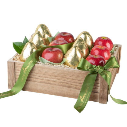 Gift basket with 6 apples and 6 pears