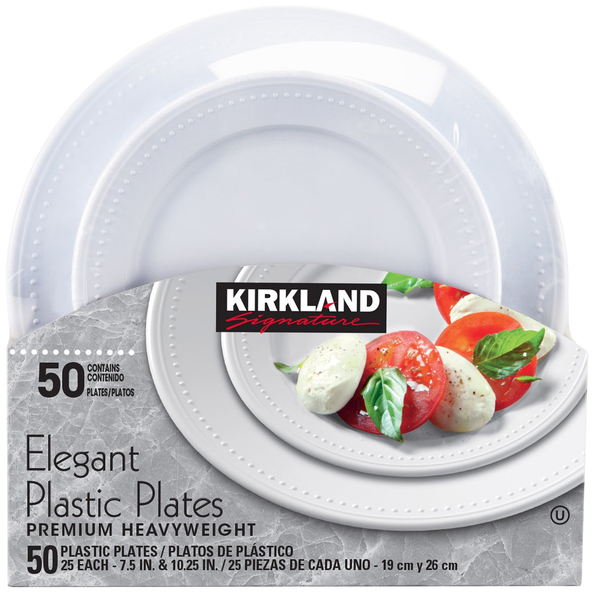 Kirkland Signature elegant white plastic plates variety pack