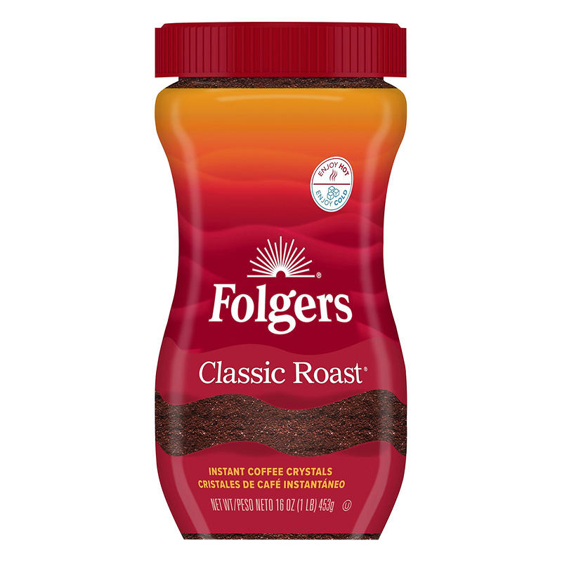 Folgers Classic Roast Instant Coffee 16 oz jar