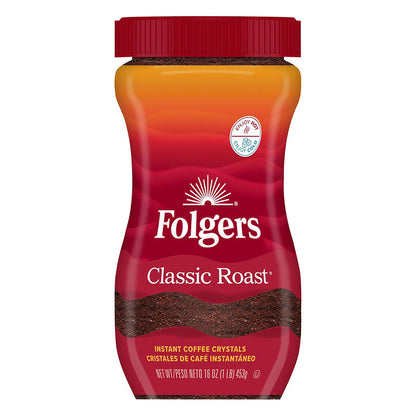 Folgers Classic Roast Instant Coffee 16 oz jar