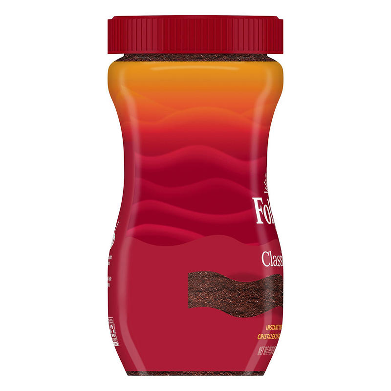 Folgers instant coffee classic roast front label