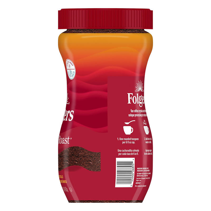 Folgers Classic Roast coffee crystals jar