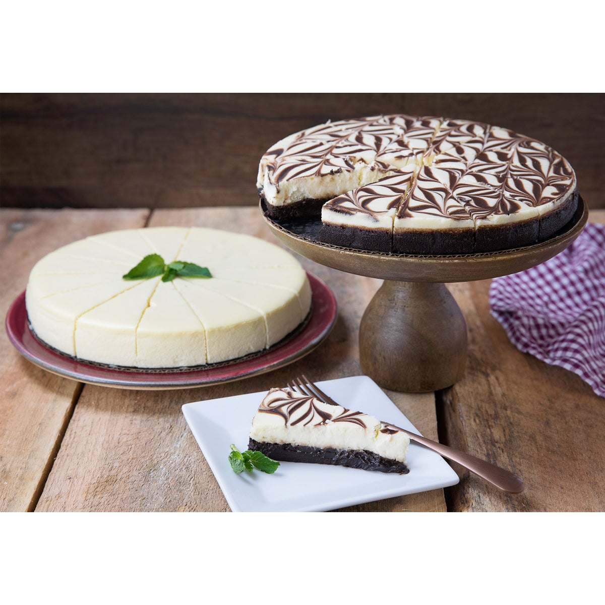 David's Cookies dessert assortment with cheesecake and marble truffle cake