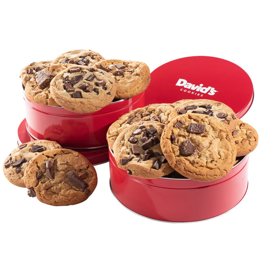 David’s Cookies triple chocolate cookie tin 2 count