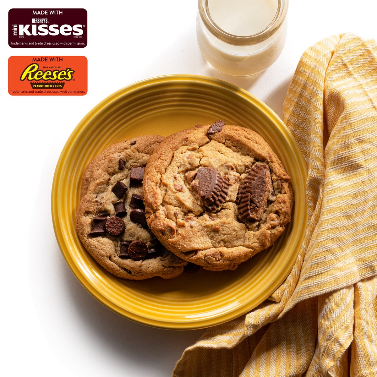 David’s Cookies cookies with mini Hershey’s Kisses