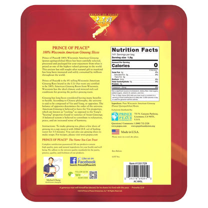 Wisconsin ginseng root slices package
