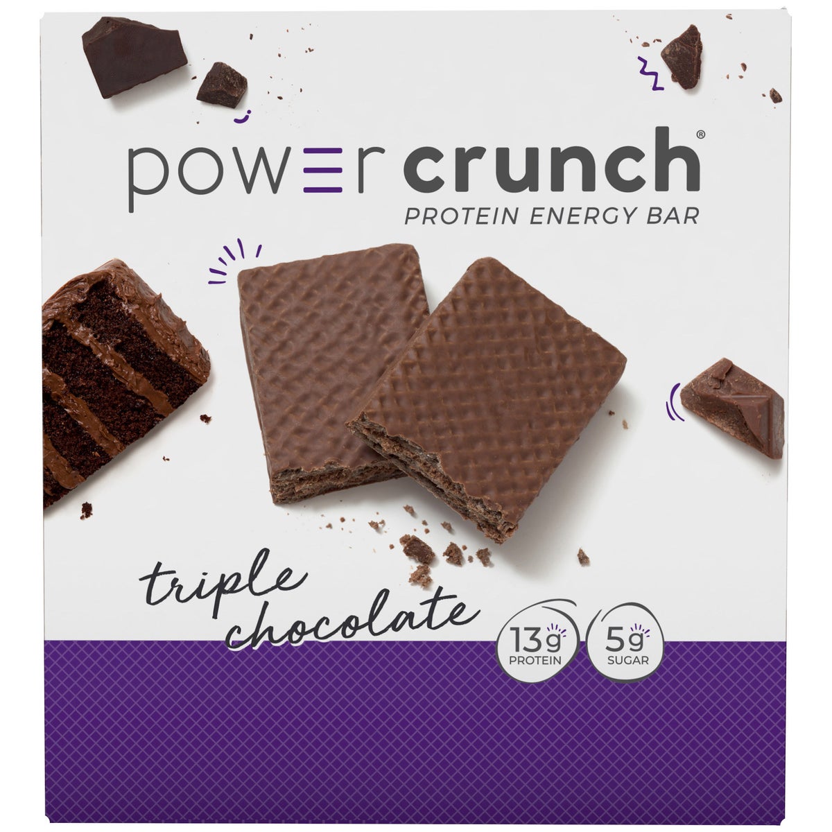Power Crunch Triple Chocolate protein energy bar box