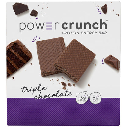 Power Crunch Triple Chocolate protein energy bar box