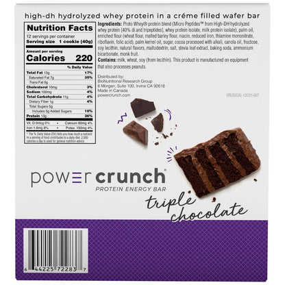 Triple Chocolate Power Crunch protein bars 12 count