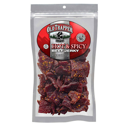 Old Trapper hot and spicy beef jerky 10 oz bag