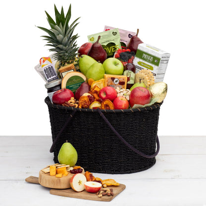 The Fruit Company Season's Abundance fruit basket with assorted fruit and cheese