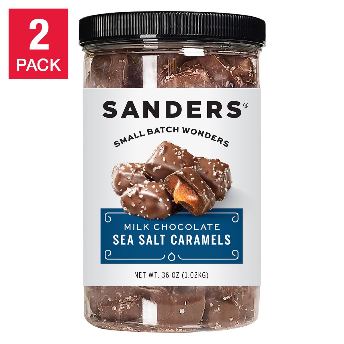 Sanders milk chocolate sea salt caramels 36 oz 2-pack
