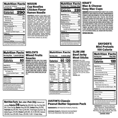 Assorted crackers and pretzels snack box
