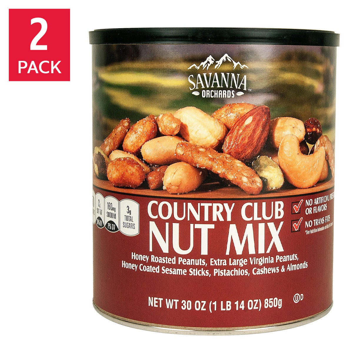 Savanna Orchards Country Club Mix 30 oz 2-count snack cans