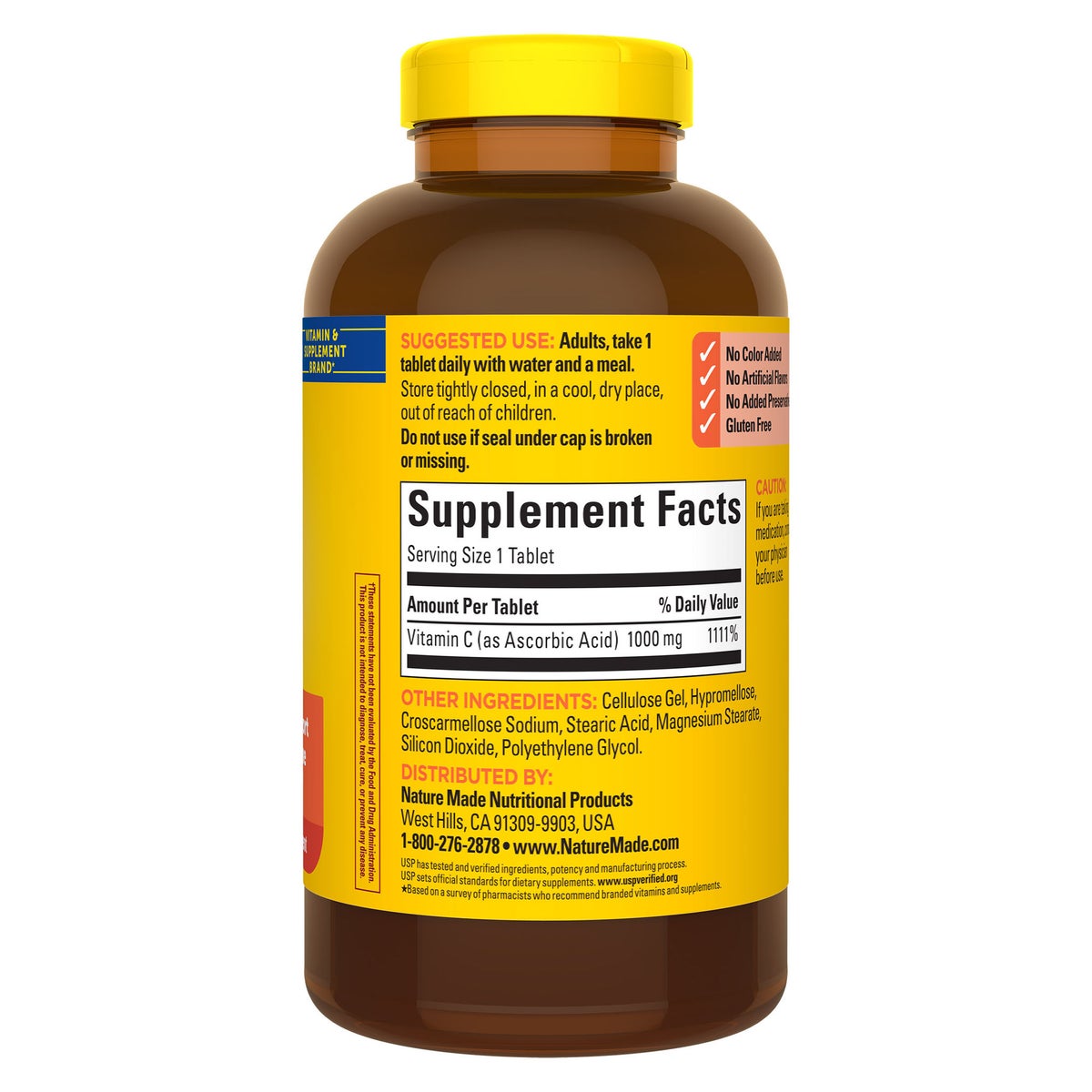 Nature Made vitamin C supplement front label