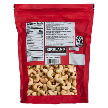 Premium whole cashews in large bulk snack bag