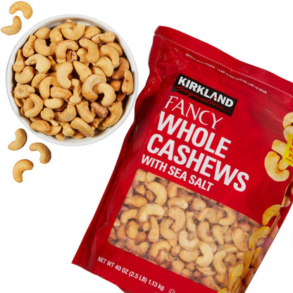 Kirkland Signature cashews with kosher labeling