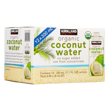 Kirkland Signature organic coconut water 12-count pack