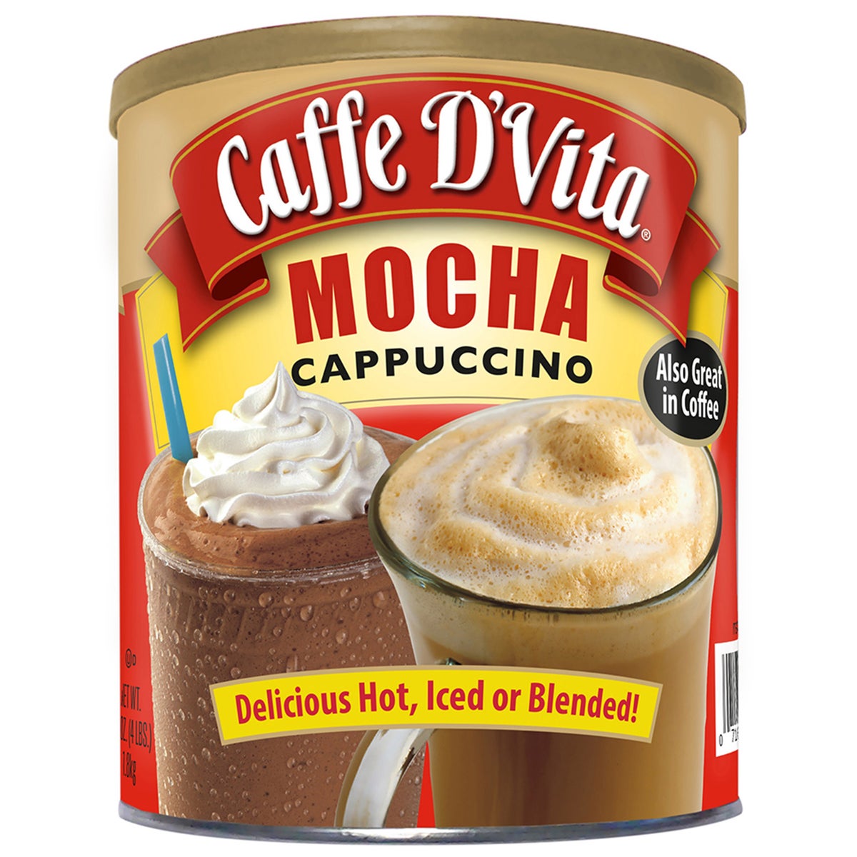 Caffe D'Vita instant mocha cappuccino 4 lb canister