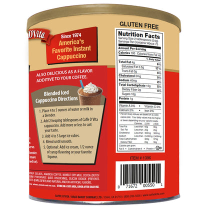 Caffe D'Vita mocha cappuccino mix package