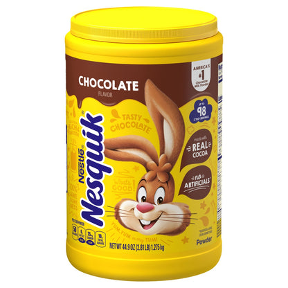 Nestlé Nesquik chocolate drink mix 2.81 lbs front label