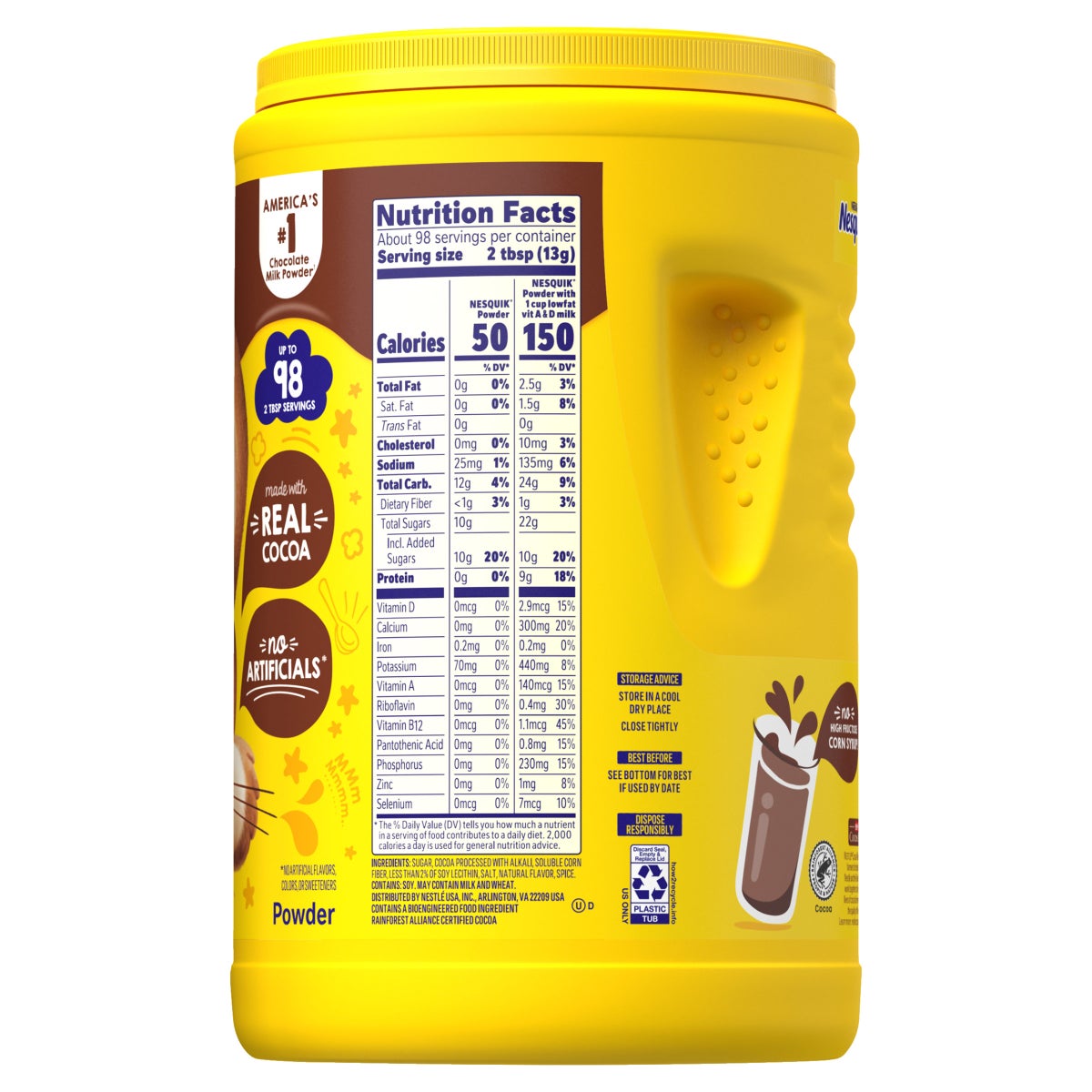 Nestlé Nesquik chocolate drink mix package size view