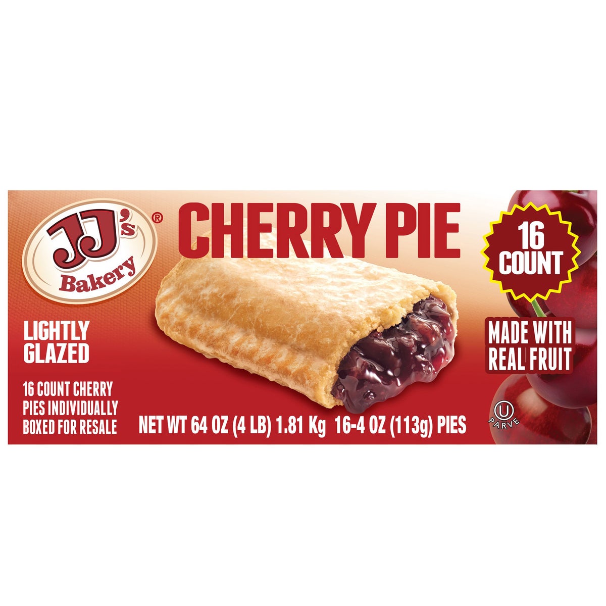Individually packaged cherry pie snack by JJ's