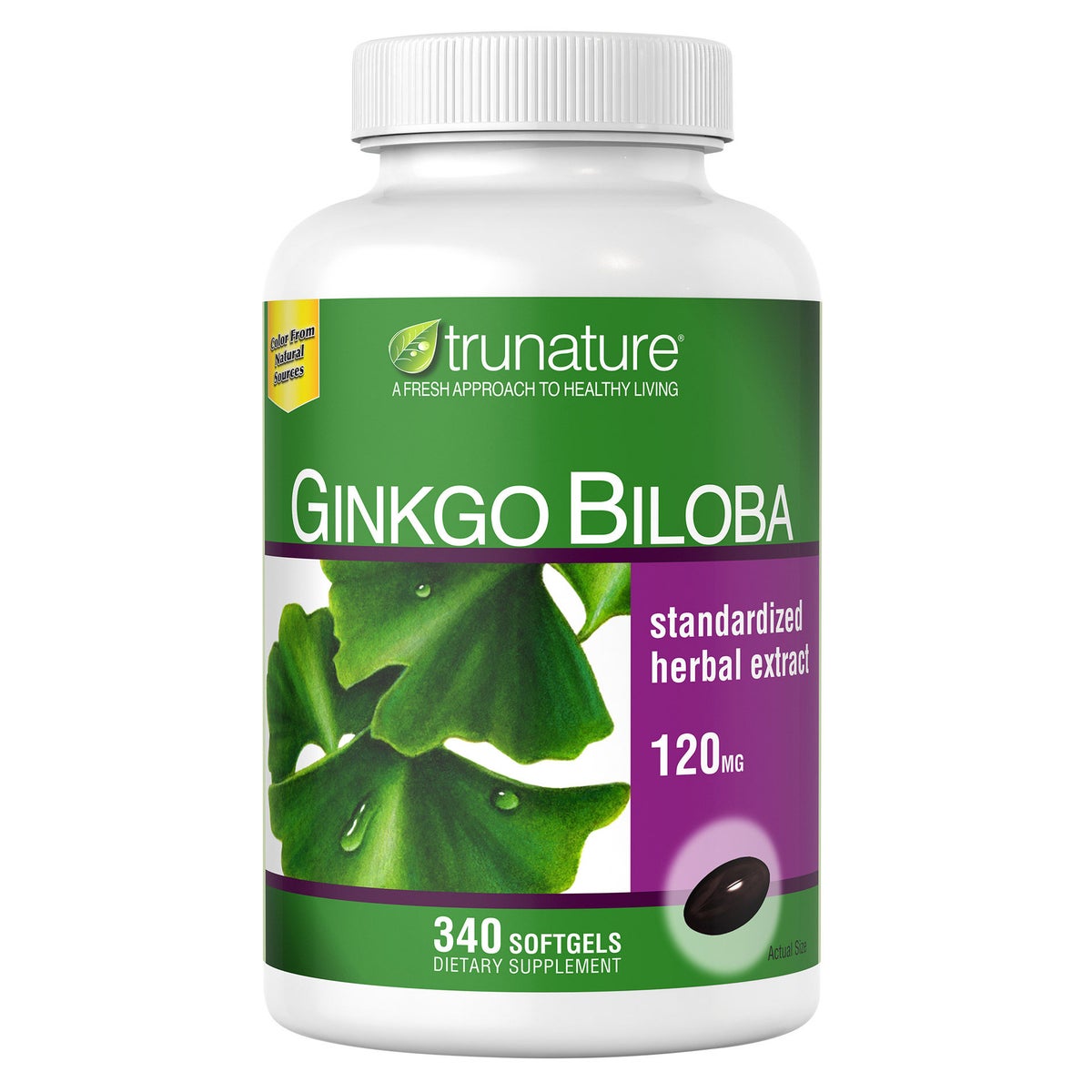 Trunature Ginkgo Biloba 120mg 340 softgels bottle
