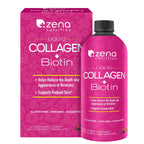 Zena Nutrition liquid collagen and biotin front label