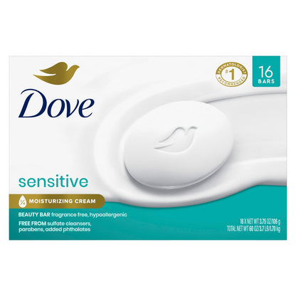 Dove moisturizing beauty bar soap for sensitive skin 16 bars