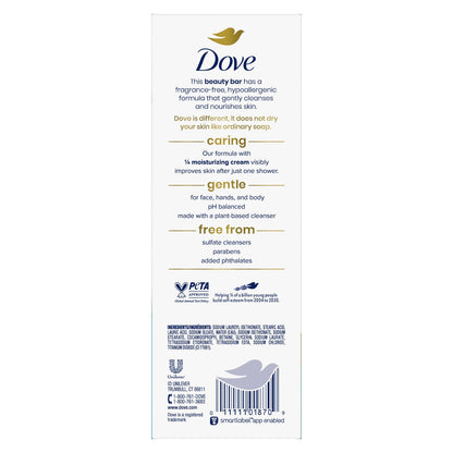 Dove Moisturizing Beauty Bar Soap Sensitive Skin, 3.75 oz, 16 Bars