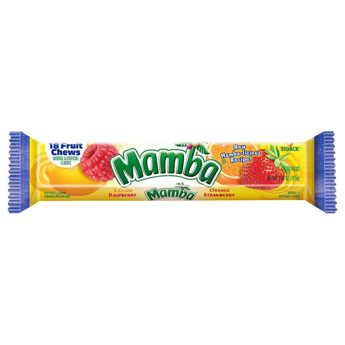 Mamba fruity candy bars with four flavors