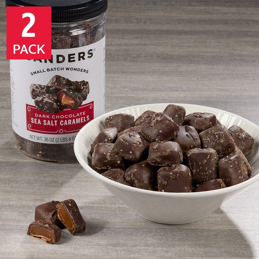 Sanders dark chocolate sea salt caramels 36 oz 2-pack