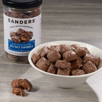 Sanders premium caramel candies with milk chocolate