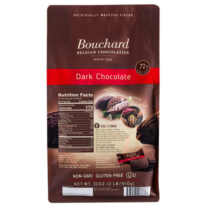32 oz bags of Bouchard dark chocolate