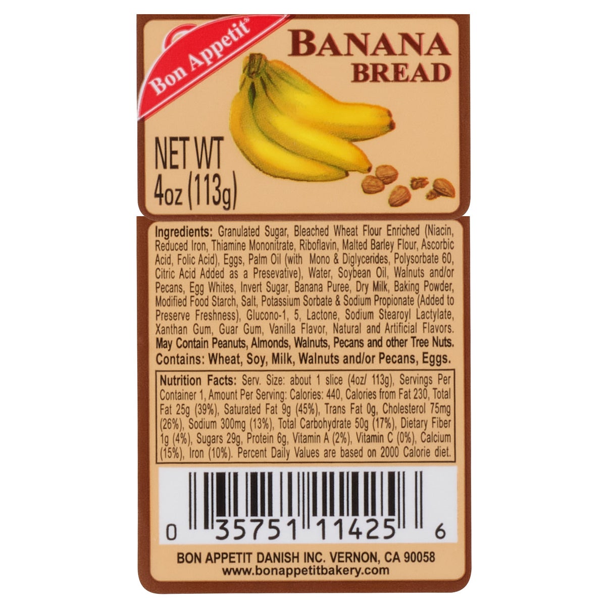 4 oz Bon Appetit banana bread snack pack