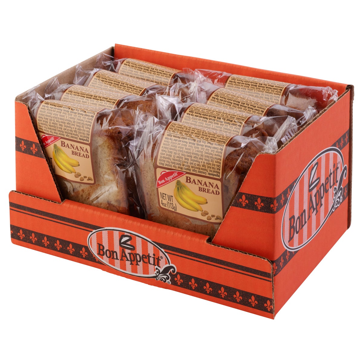 Individually wrapped banana bread slices by Bon Appetit