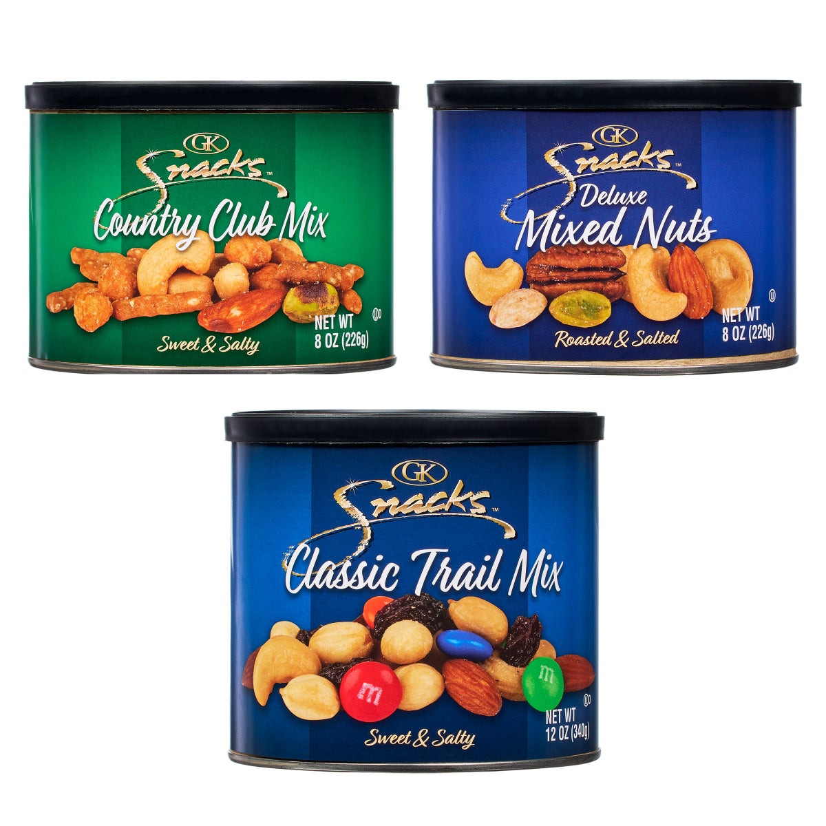 Assorted nuts and snacks in care pack