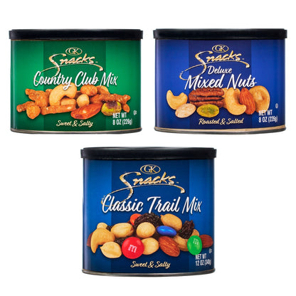 Assorted nuts and snacks in care pack