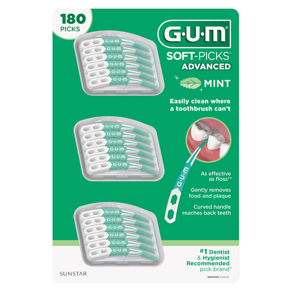 GUM Soft-Picks Advanced Mint 180-count oral care pack