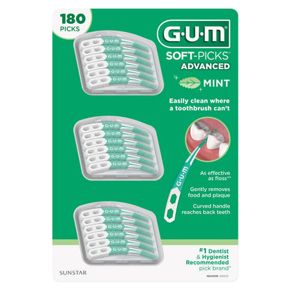 GUM Soft-Picks Advanced Mint 180-count oral care pack