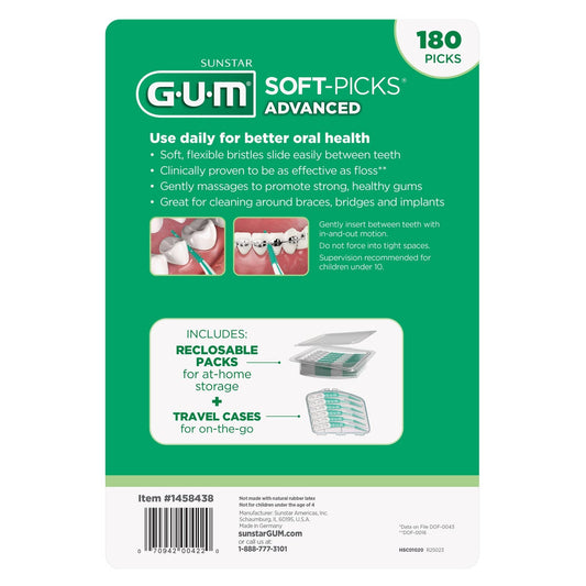 GUM mint soft picks with on-the-go cases