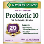 Nature's Bounty Ultra Strength Probiotic 10 bottle side view