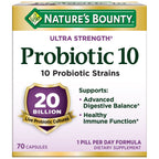 Nature's Bounty Ultra Strength Probiotic 10 70 capsules front label