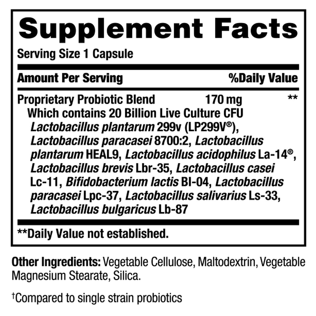Nature's Bounty vegetarian friendly probiotic supplement